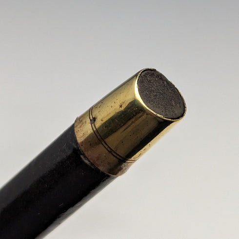 アンティーク 紳士用ステッキ ホーン クラッチハンドル ブラックシャフト 純銀装飾 90cm